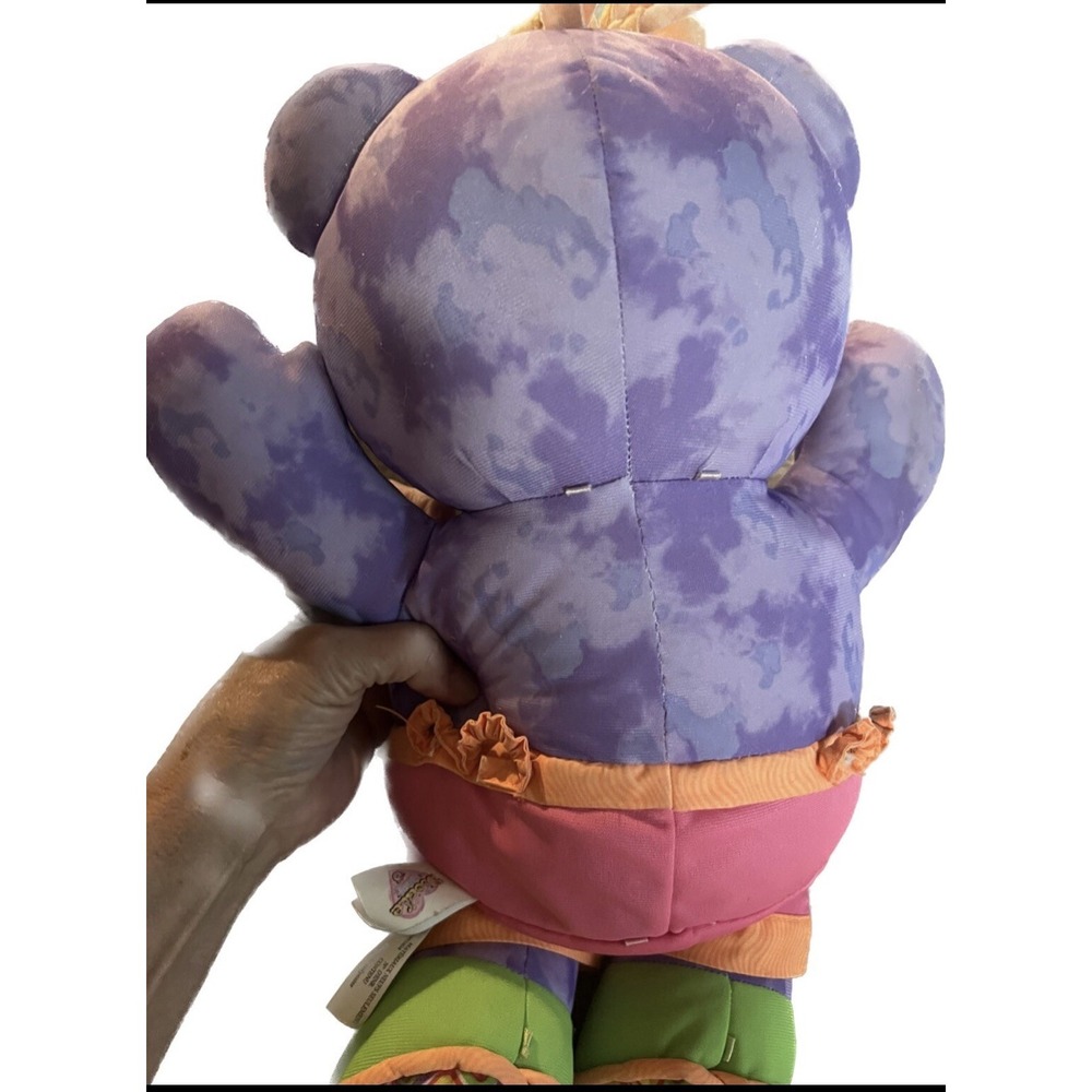 2005 Jakks Doodle Bear Pink Purple‎ Nylon Fabric Markable Stuff Animal Plush - Picture 5 of 10